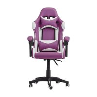 CorLiving Ravagers Gaming Chair - Purple and White - Front_Zoom