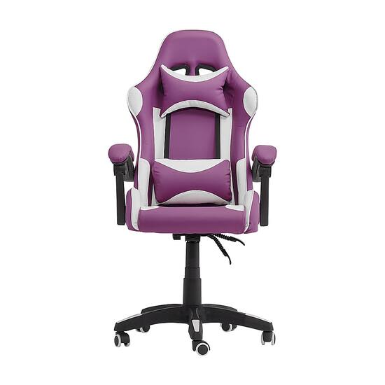 CorLiving Ravagers Gaming Chair Purple and White LGY 708 G