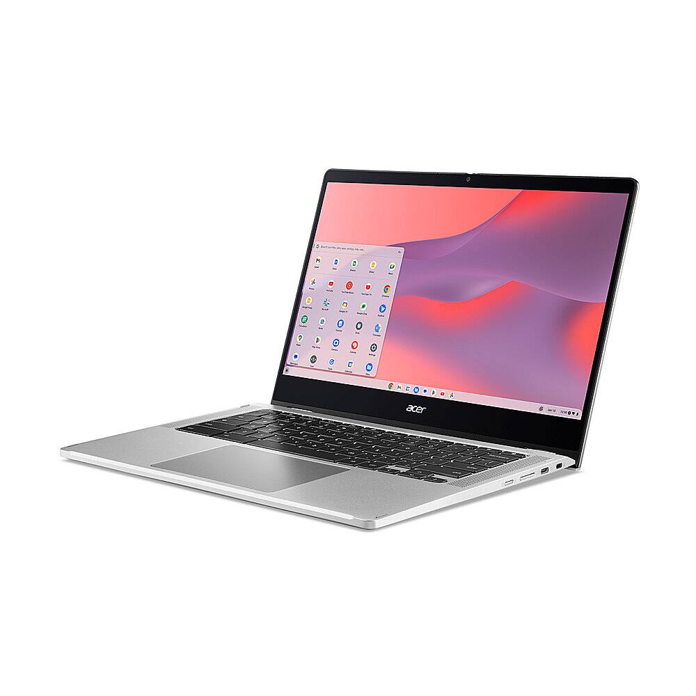 Alt View 1. Acer - Chromebook Spin 514 14.0" FHD IPS Touch Display Laptop- AMD Ryzen 5 5625C Hexa-Core-8GB LPDDR4X Memory- 128GB eMMC - Sparkly Silver.