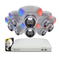 Swann - Home 8-Channel, 8-Dome Camera, Indoor/Outdoor Wired 1080p 1TB DVR Security Camera System - White - Front_Zoom