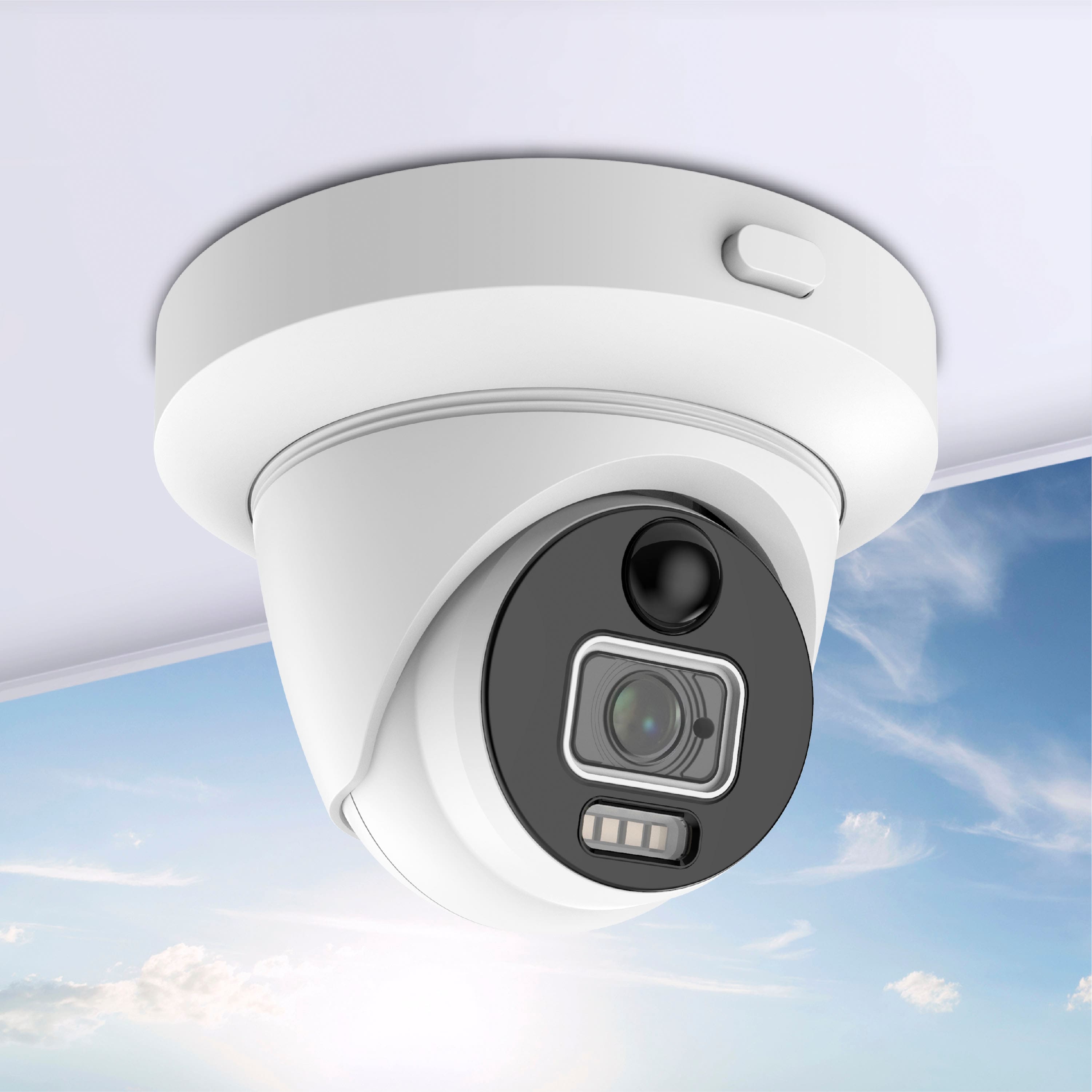 Left. Swann - Home 8-Channel, 8-Dome Camera, Indoor/Outdoor Wired 1080p 1TB DVR Security Camera System - White.