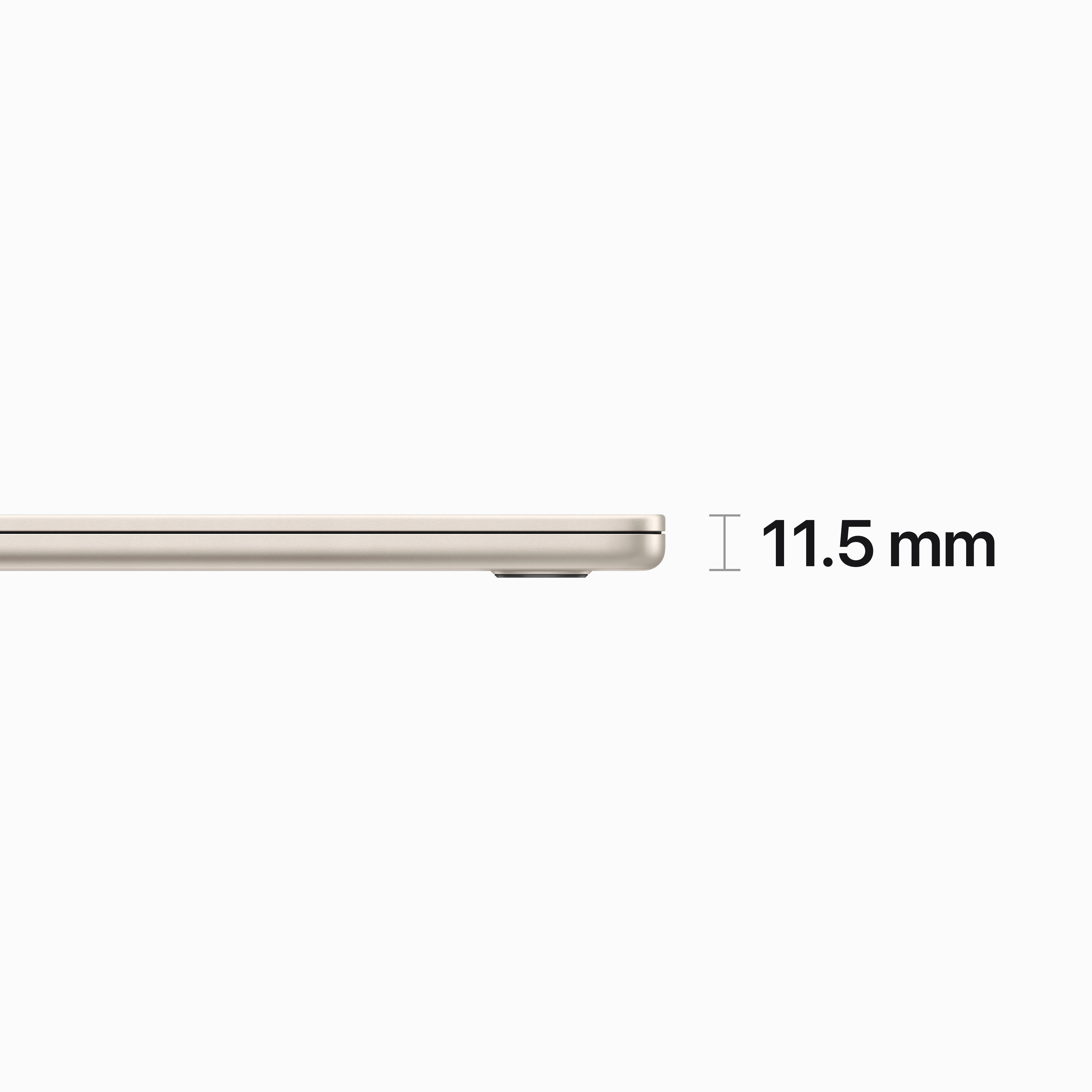 Left View: Apple - MacBook Air 15" Laptop - M2 chip - 8GB Memory - 256GB SSD - Starlight