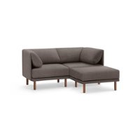 Burrow - Contemporary Range 2-Seat Sofa with Attachable Ottoman - Heather Charcoal - Front_Zoom