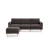 Burrow - Mid-Century Nomad Sofa with Ottoman - Charcoal - Front_Zoom