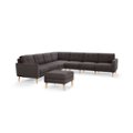 Front Zoom. Burrow - Mid-Century Nomad 7-Seat Corner Sectional with Ottoman - Charcoal.