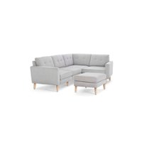 Burrow - Mid-Century Nomad 4-Seat Corner Sectional with Ottoman - Crushed Gravel - Front_Zoom