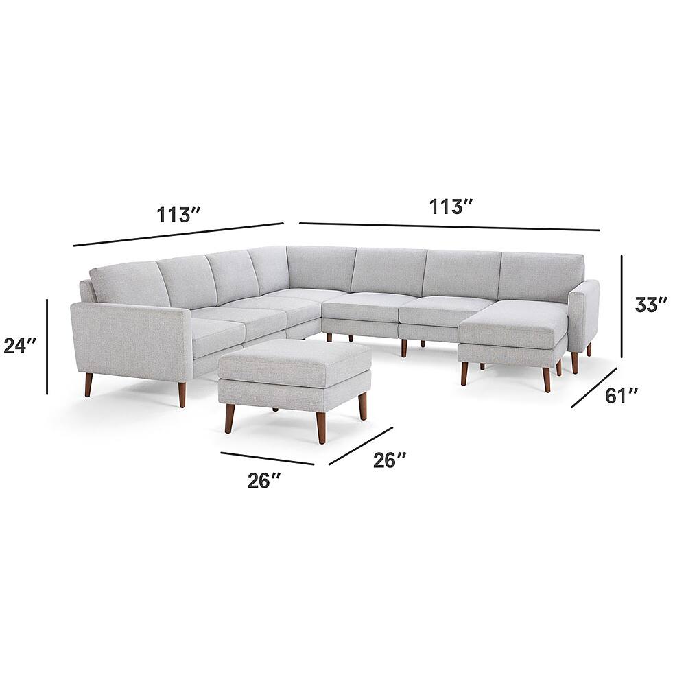 Burrow MidCentury Nomad 7Seat Corner Sectional with Chaise and