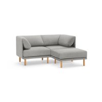 Burrow - Contemporary Range 2-Seat Sofa with Attachable Ottoman - Stone Gray - Front_Zoom