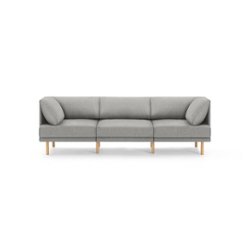Burrow - Contemporary Range 3-Seat Sofa - Stone Gray - Front_Zoom