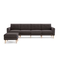 Burrow - Mid-Century Nomad King Sofa with Ottoman - Charcoal - Front_Zoom