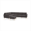 Front Zoom. Burrow - Mid-Century Nomad 6-Seat Corner Sectional with Ottoman - Charcoal.