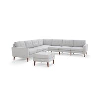 Burrow - Mid-Century Nomad 7-Seat Corner Sectional with Ottoman - Crushed Gravel - Front_Zoom