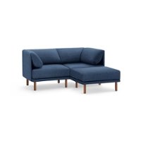 Burrow - Contemporary Range 2-Seat Sofa with Attachable Ottoman - Navy Blue - Front_Zoom