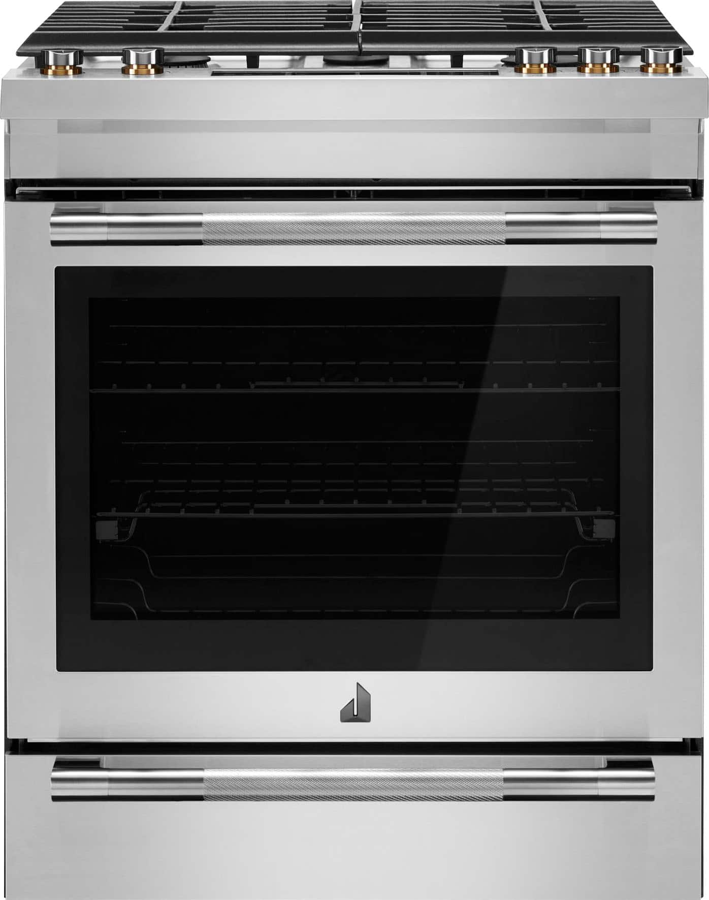 Front. JennAir - 7.1 Cu. Ft. Slide-In Dual Fuel Convection Range with Self-Cleaning and Air Fry - Stainless Steel.