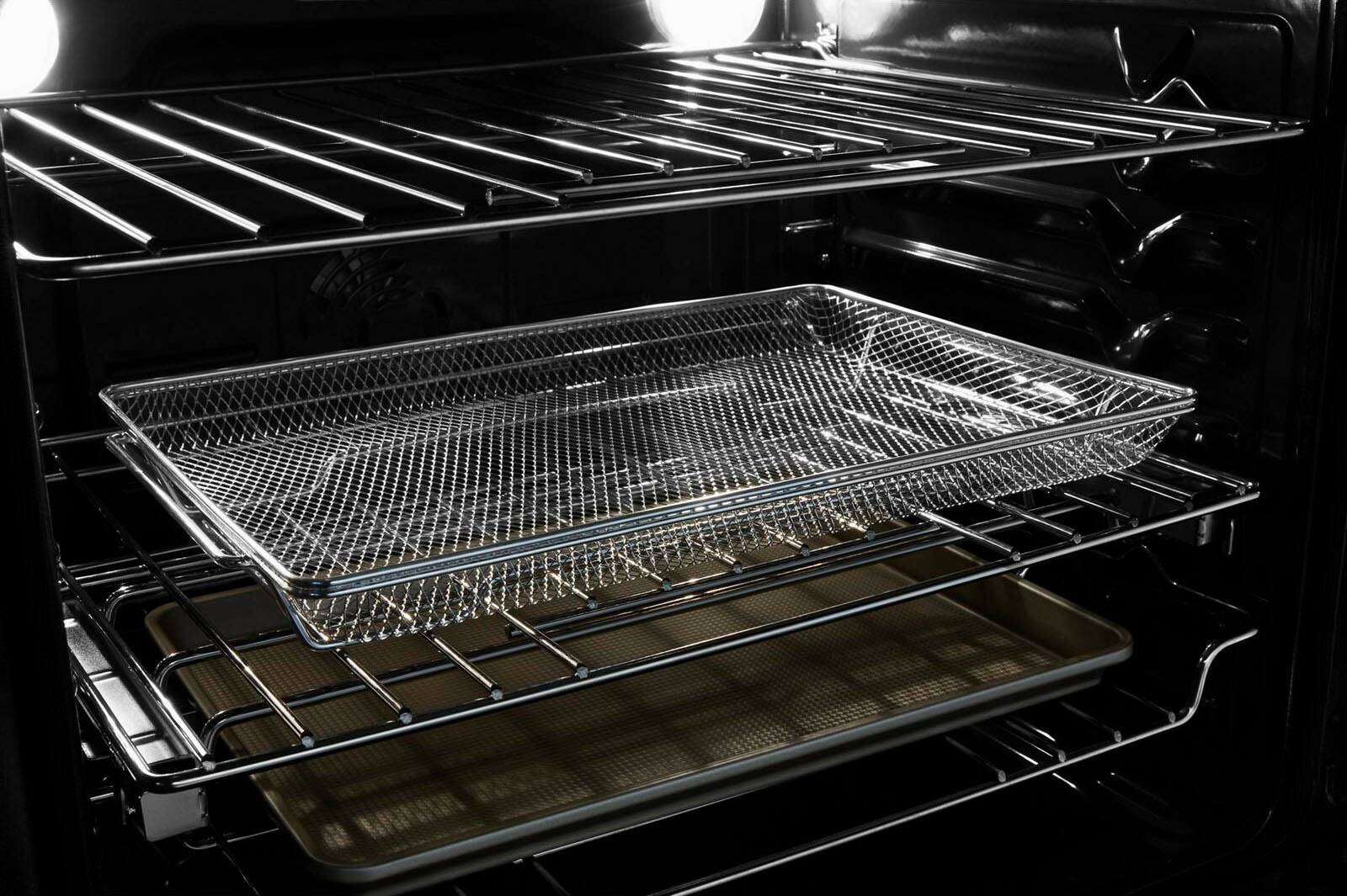 Alt View 13. JennAir - 7.1 Cu. Ft. Slide-In Electric Convection Range with Triple-Choice Element - Stainless Steel.