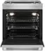 Alt View 1. JennAir - 7.1 Cu. Ft. Slide-In Electric Convection Range with Triple-Choice Element - Stainless Steel.
