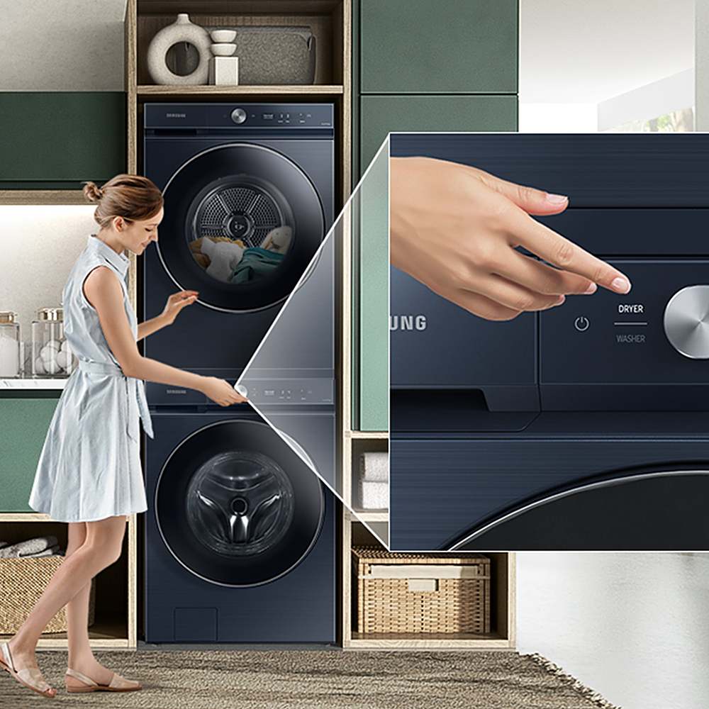 Alt View 11. Samsung - Stacking and Multi-Control Combo Kit for Bespoke Hybrid Heat Pump Dryer - Brushed Navy.