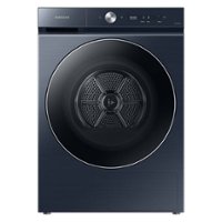 Samsung - BESPOKE 7.8 Cu. Ft. Stackable Smart Electric Dryer with Steam and Ventless Hybrid Heat Pump - Brushed Navy - Front_Zoom