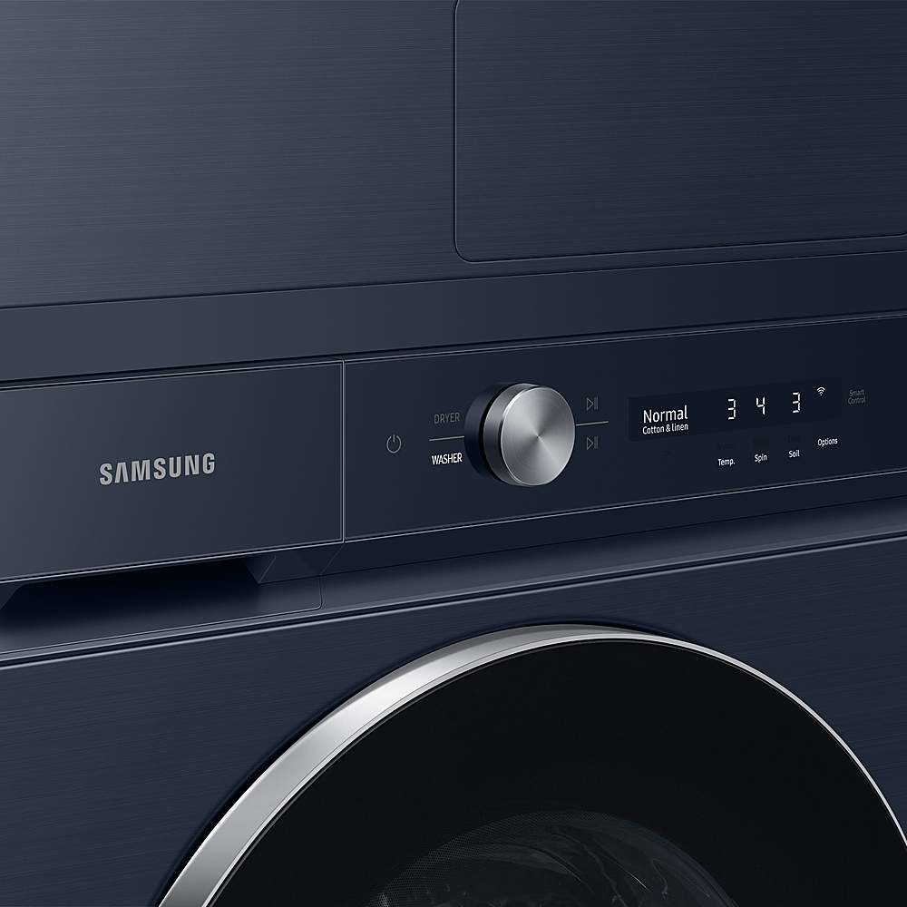 Alt View 18. Samsung - BESPOKE 7.8 Cu. Ft. Stackable Smart Electric Dryer with Steam and Ventless Hybrid Heat Pump - Brushed Navy.