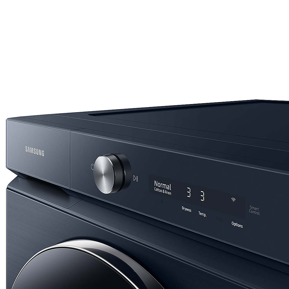 Alt View 19. Samsung - BESPOKE 7.8 Cu. Ft. Stackable Smart Electric Dryer with Steam and Ventless Hybrid Heat Pump - Brushed Navy.