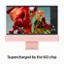 The image features a large computer monitor with a vibrant display of flowers. The monitor is described as being supercharged by the M3 chip, which suggests that it is a powerful and high-performance device. The flowers on the screen are colorful and eye-catching, adding to the overall visual appeal of the computer monitor.