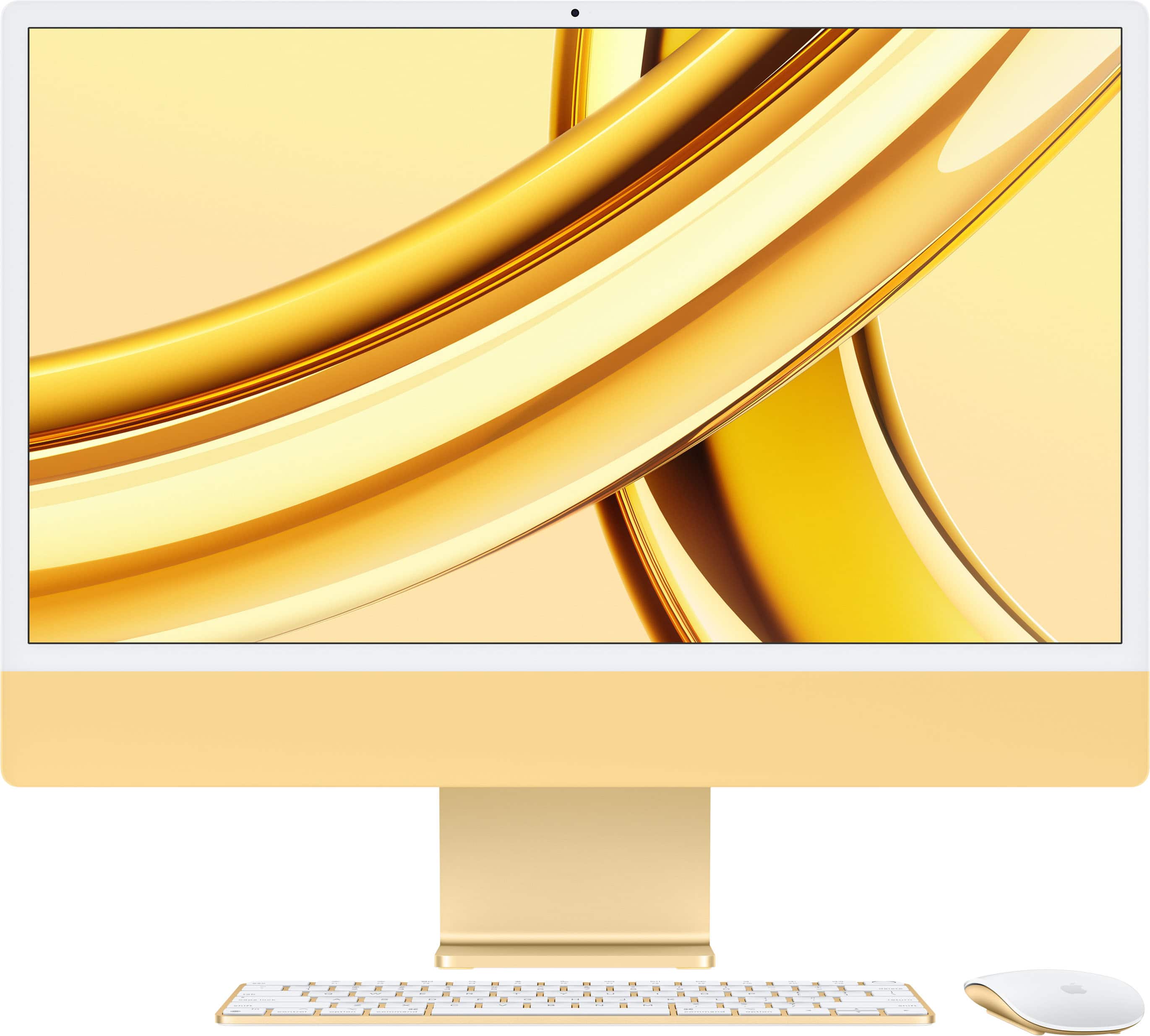 Apple - iMac 24" All-in-One - M3 chip 10-Core - 8GB Memory - 256GB - Yellow - Front_Zoom