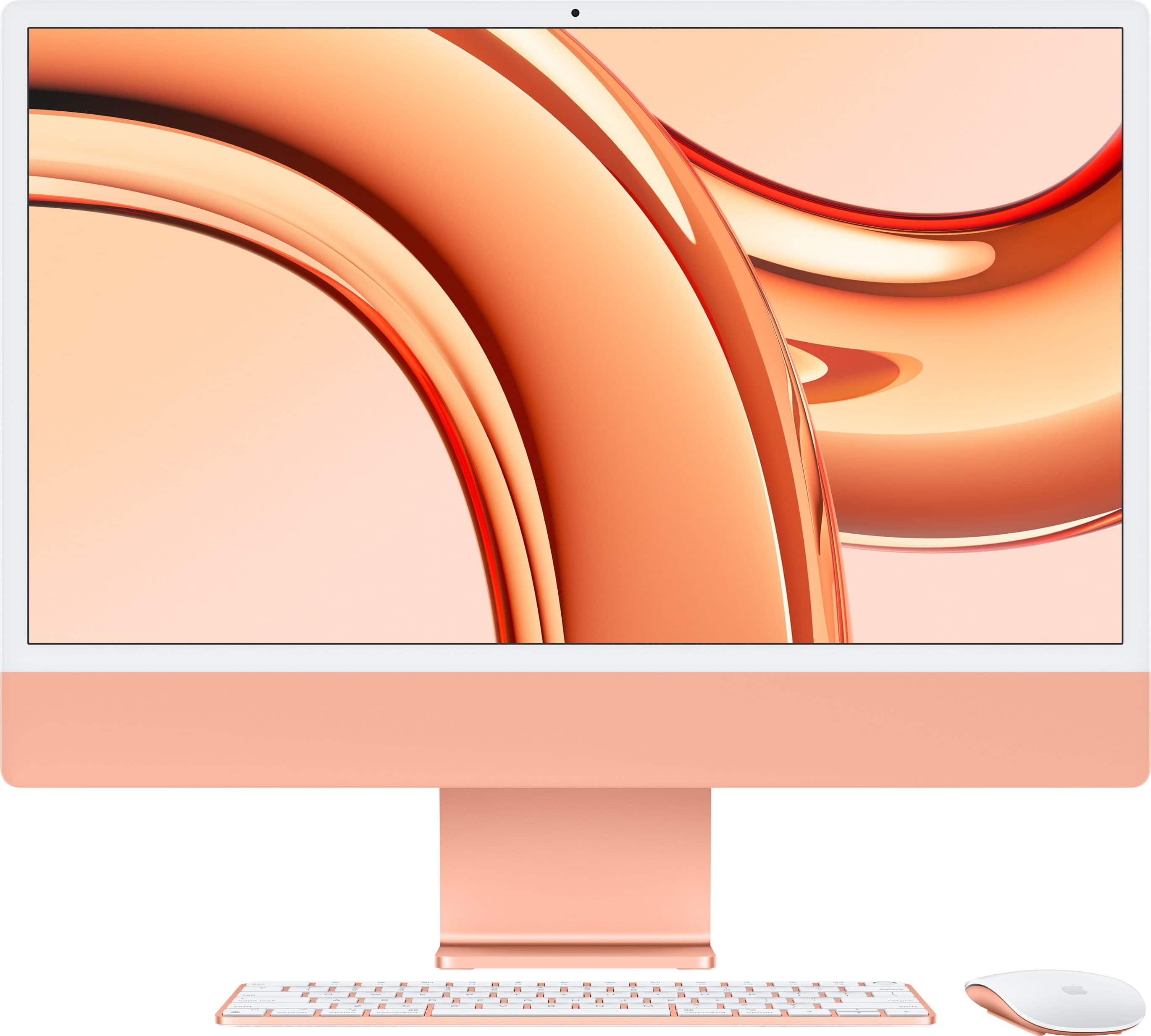 Apple - iMac 24" All-in-One - M3 chip 10-Core - 8GB Memory - 256GB - Orange - Front_Zoom