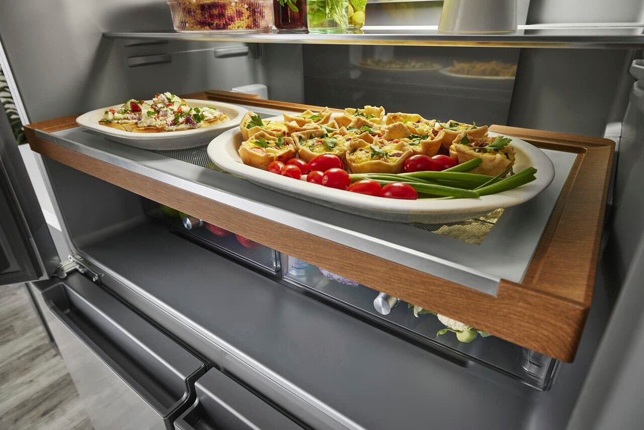 Alt View 18. KitchenAid - 19.4 Cu. Ft. Bottom-Freezer 4-Door French Door Refrigerator - Stainless Steel.