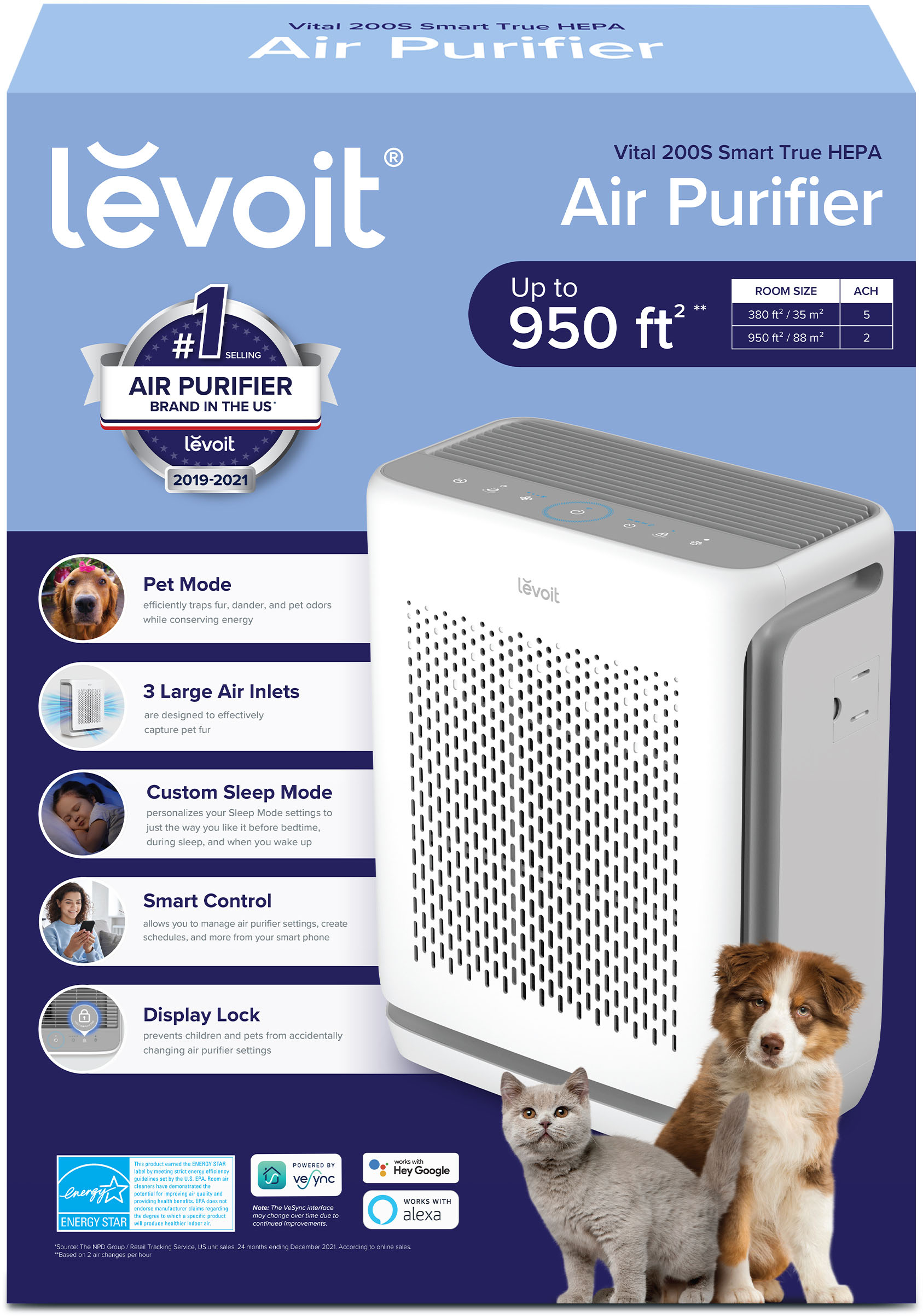 Levoit TruClean Smart 360 Sq. Ft True HEPA Air Purifier White  HEAPAPLVSUS0023A - Best Buy