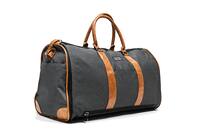 Front. PKG - Rosedale 41L Recycled Garment Duffle Bag - Grey/Tan.
