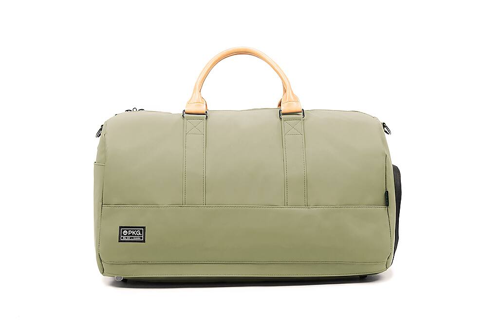 Alt View 11. PKG - Bishop 42L Recycled Duffle Bag - Green/Light Tan.