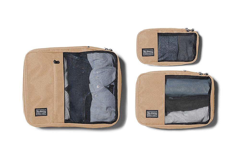 Angle. PKG - Union Recycled Packing Cubes 3 Pack - Ginger Root/Tan.