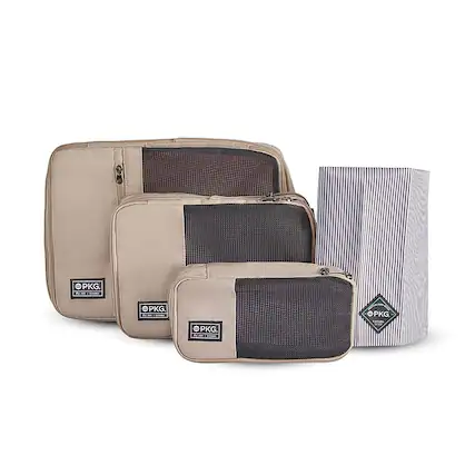 Front. PKG - Union Recycled Packing Cubes 3 Pack - Ginger Root/Tan.