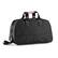 Angle. PKG - Westmount 26L Recycled Duffle Bag - Black/Tan.