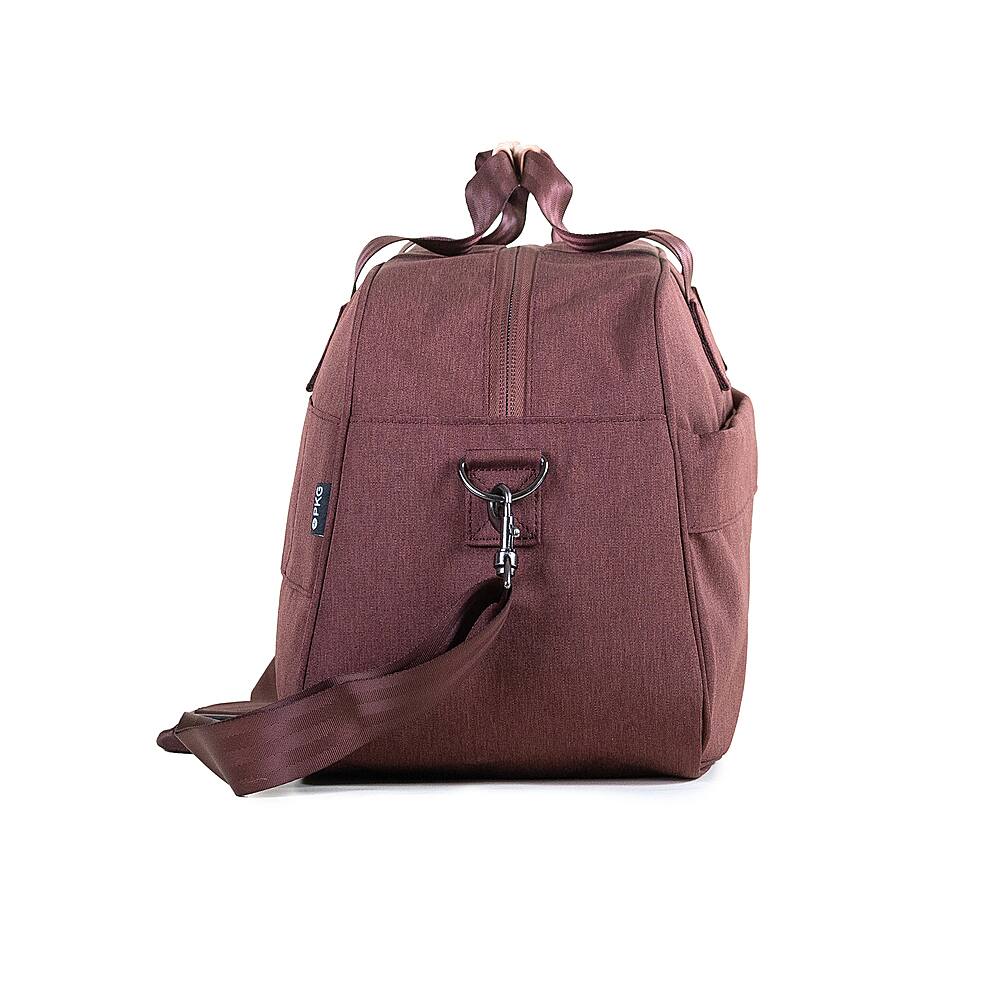 Left. PKG - Westmount 26L Recycled Duffle Bag - Rum Raisin/Tan.