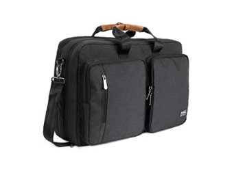 PKG - Trenton 31L Recycled Messenger Bag with Garment Compartment - Grey/Tan - Front_Zoom