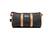 Angle. PKG - Charlotte Recycled Essentials Toiletry Bag - Black/Tan.