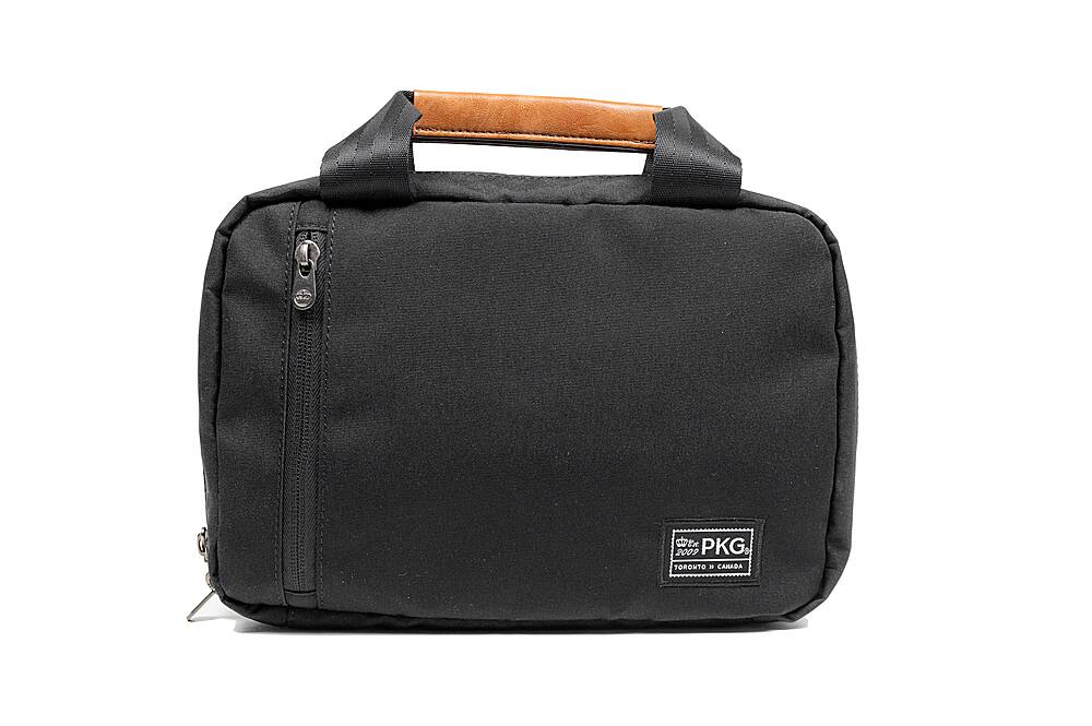 Alt View 11. PKG - Simcoe Recycled Toiletry Bag - Black/Tan.