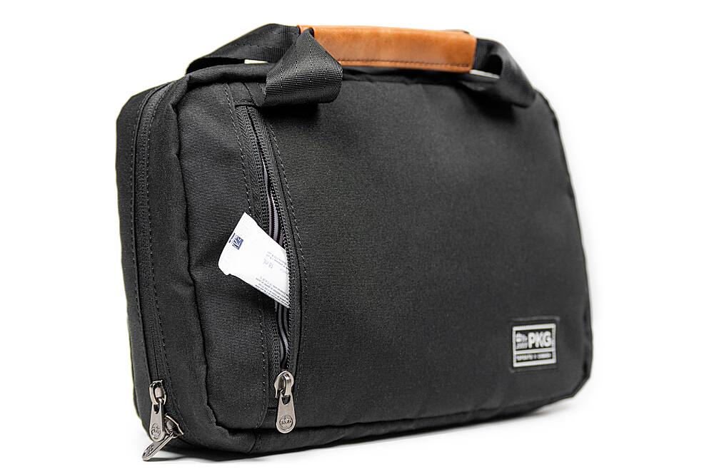 Alt View 15. PKG - Simcoe Recycled Toiletry Bag - Black/Tan.