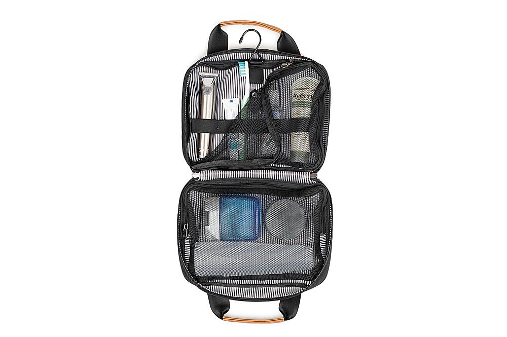 Alt View 16. PKG - Simcoe Recycled Toiletry Bag - Black/Tan.