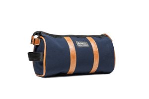 PKG - Charlotte Recycled Essentials Toiletry Bag - Navy/Tan - Front_Zoom