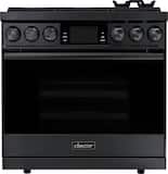 Dacor - 36 in. Wide 6 Burner Contemporary 4.8 Cu. Ft. Slide-In Dual Fuel Four-Part Pure Convection Range with GreenClean - Graphite Steel
