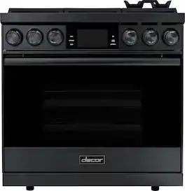 Dacor - Contemporary 4.8 Cu. Ft. Slide-In Dual Fuel Four-Part Pure Convection Range with GreenClean and Steam Assist - Graphite Steel