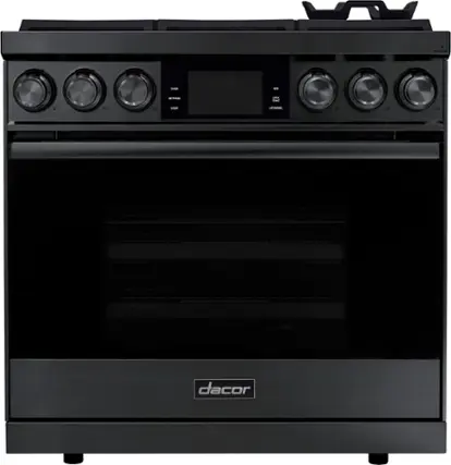 Front. Dacor - Contemporary 4.8 Cu. Ft. Slide-In Dual Fuel Four-Part Pure Convection Range with GreenClean and Steam Assist - Graphite Steel.