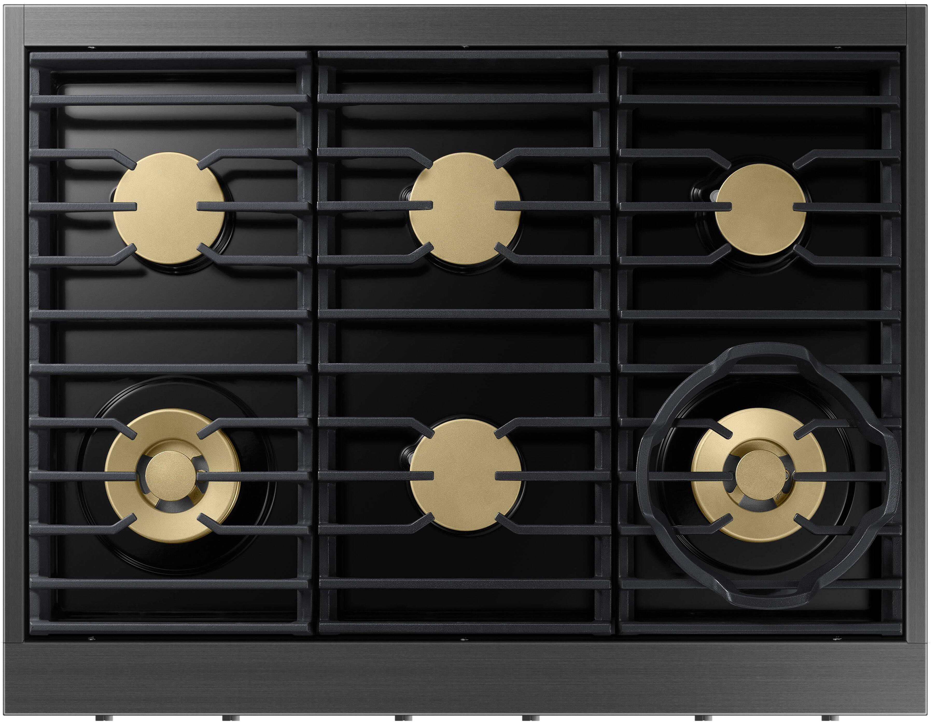 Alt View 12. Dacor - Contemporary 4.8 Cu. Ft. Slide-In Dual Fuel Four-Part Pure Convection Range with GreenClean and Steam Assist - Graphite Steel.