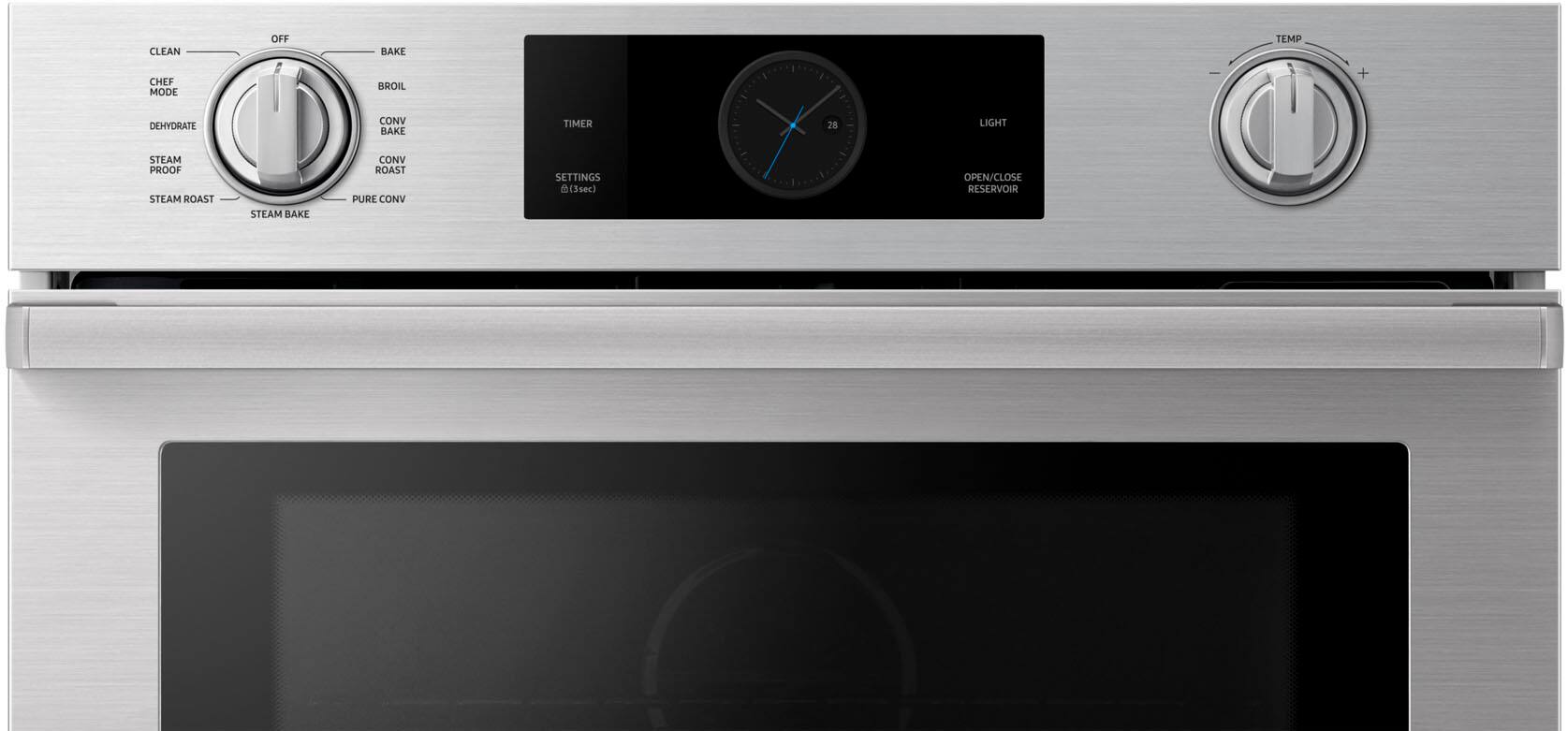 Alt View 11. Dacor - Transitional 30" Built-In Single Electric Four-Part Pure Convection Wall Oven with Steam Assist and Chef Mode - Silver Stainless Steel.