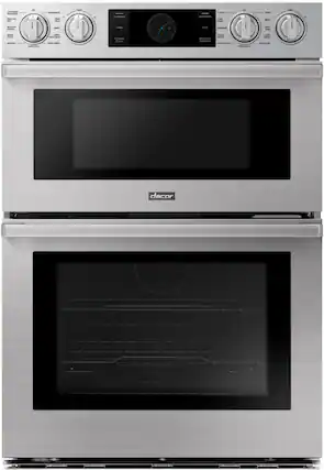 Front. Dacor - Transitional 30" Built-In Electric Four-Part Pure Convection Combination Wall Oven with Microwave and Steam Assist - Silver Stainless Steel.