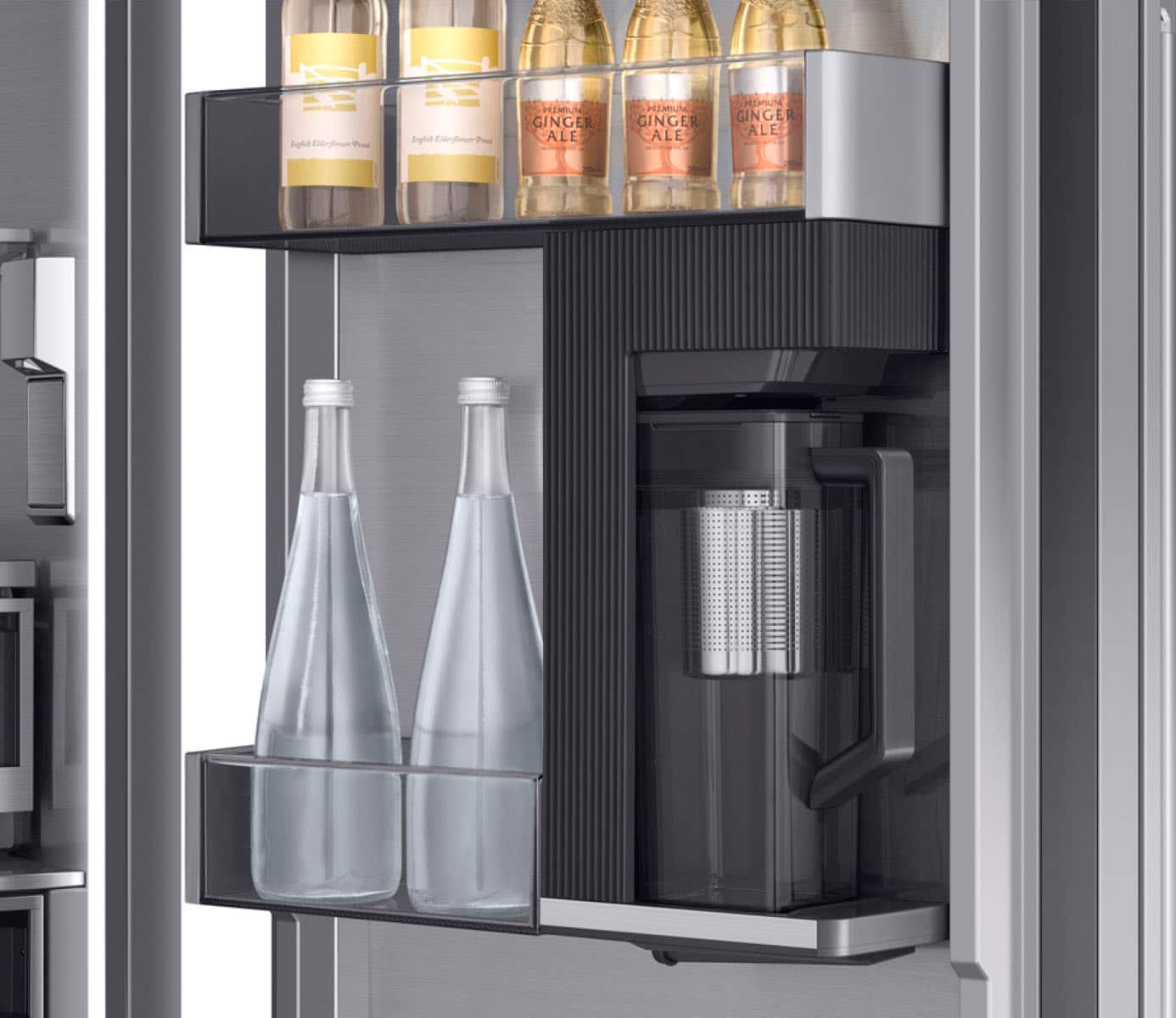 Alt View 13. Dacor - 27.7 Cu. Ft. 4-Door Flex French Door Built-In Smart 48" Refrigerator with Beverage Center and Whiskey Ball Ice - Custom Panel Ready.