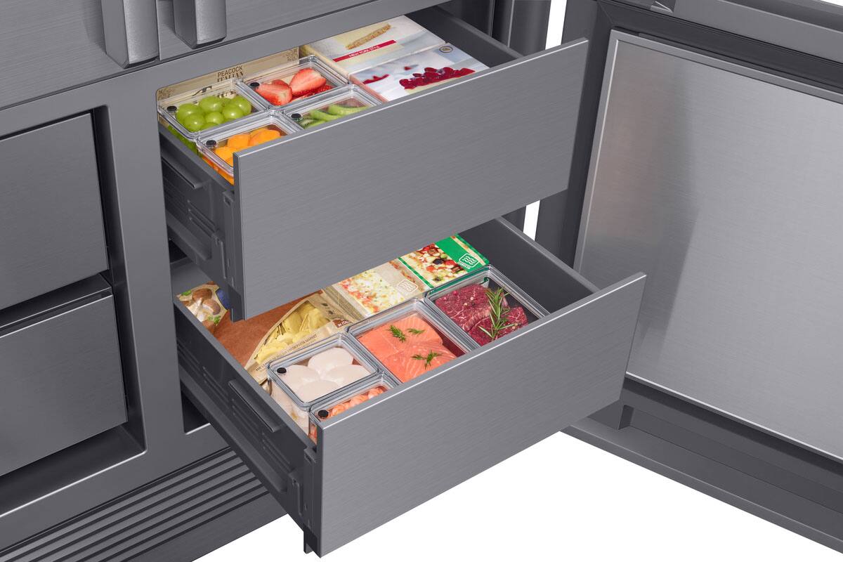 Alt View 16. Dacor - 27.7 Cu. Ft. 4-Door Flex French Door Built-In Smart 48" Refrigerator with Beverage Center and Whiskey Ball Ice - Custom Panel Ready.