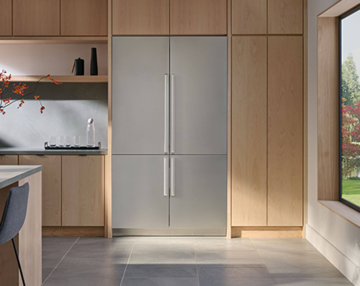 Alt View 19. Dacor - 27.7 Cu. Ft. 4-Door Flex French Door Built-In Smart 48" Refrigerator with Beverage Center and Whiskey Ball Ice - Custom Panel Ready.